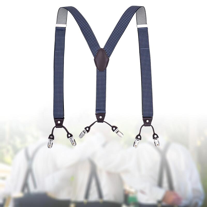 Casual Men Suspender 6 Clips Suspenders Adjustable for Belt Loops Supplies