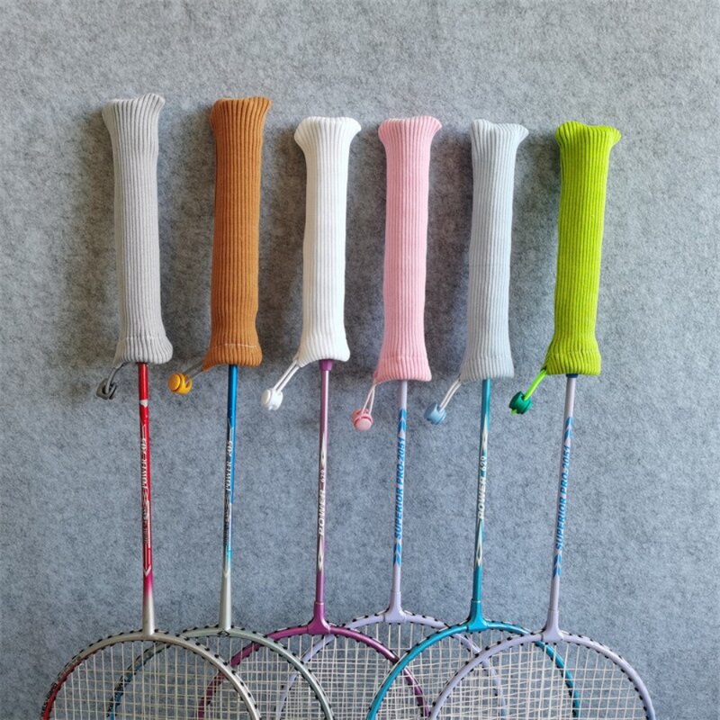 Protector elástico de raqueta de bádminton, cubierta de agarre de raqueta colorida con cordón antideslizante, cubierta de mango de raqueta colorida, Tenis