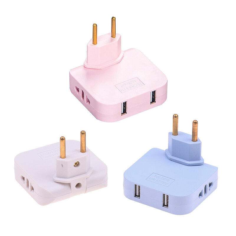 Adjustable EU Extension Plug Electrical Adapter With USB For Mobile Phone Charging Converter Socket