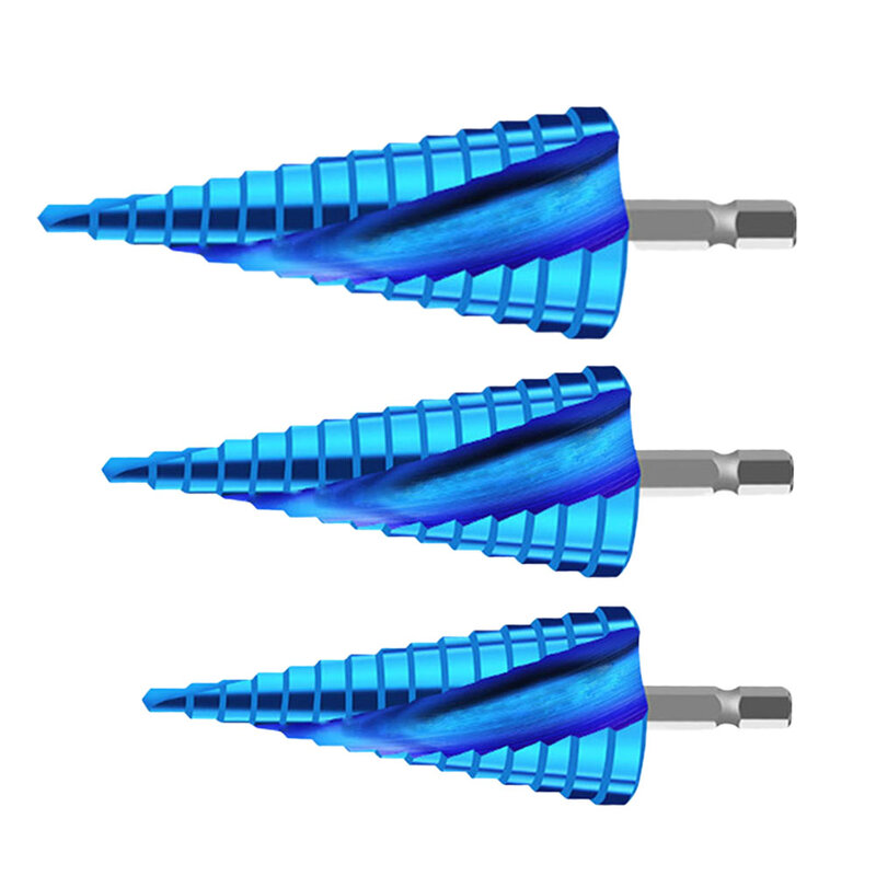Nano Blauwe Step Boren Bit M35 Hss Kobalt 3-12 4-12 4-20 Spiraal Hex Schacht Boor Formetal Hout Gat Cutter Stap Kegelboor