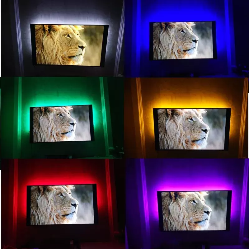 Tira de luces LED para decoración del hogar, cinta de iluminación de fondo de TV, lámpara de 1M, 2M, 3M, 4M, 5M, CC de 5V, USB, blanco cálido 2835