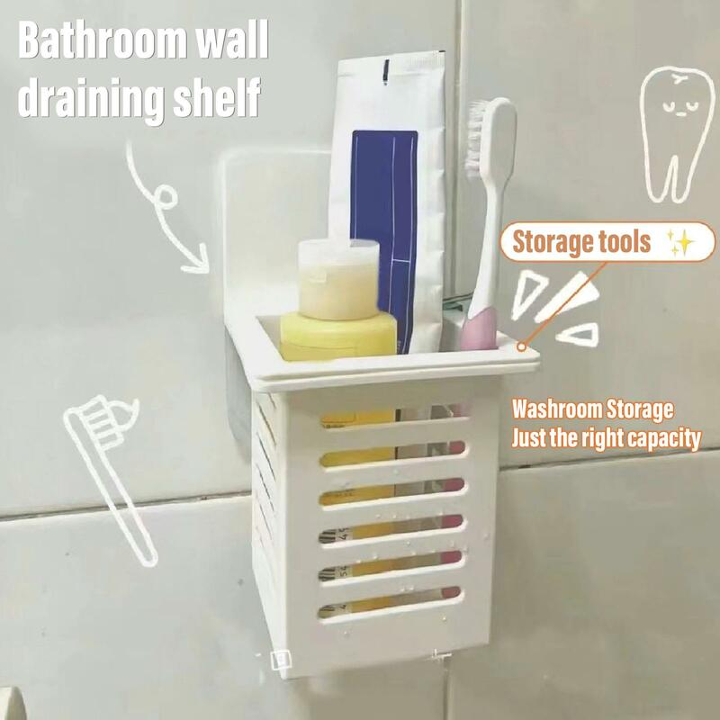 Easy Clean Plastic Waterproof Bathroom Draining Shelf - Extra Capacity Adhesive Shower Storage for home 