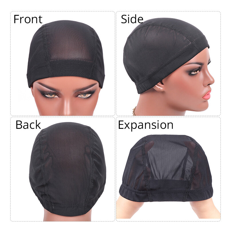 Glueless Mesh Dome Cap For Wig Making Stretchable Dome Mesh Lace Front Wig Caps For Women Wig Net Cap With Adjustable Strap 1Pcs