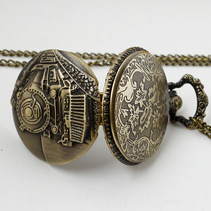 Orologi da tasca retrò Steampunk antichi collana con orologio a catena con movimento al quarzo regali di compleanno maschili per un Grandad