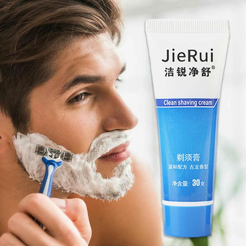 30g delikatna krem do golenia nawilżająca dla mężczyzn krem do golenia delikatna broda do odświeżającego czyszczenia zmiękczającego pianki do golenia do brody dla M1I4