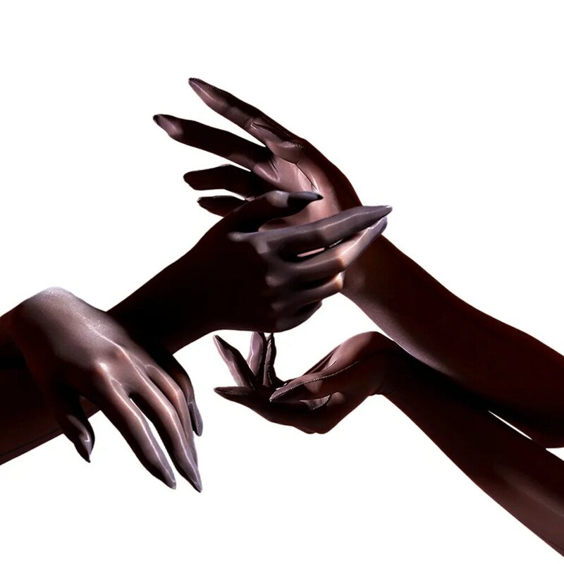 Женские гладкие мягкие блестящие перчатки, женские вечерние однотонные атласные перчатки с пятью пальцами для вечеринки, женские Клубные перчатки для выступлений