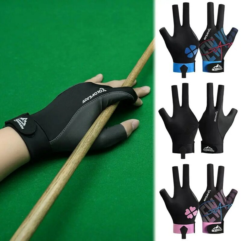 1PCS Three Fingers Snooker Glove Elasticity Left Hand Accessories Billiard Glove Fitness Anti Glove Skid Training B7N6