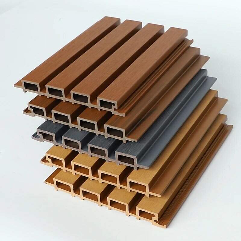Современные наружные настенные панели 3d, деревянная пластиковая настенная Водонепроницаемая наружная декоративная настенная панель