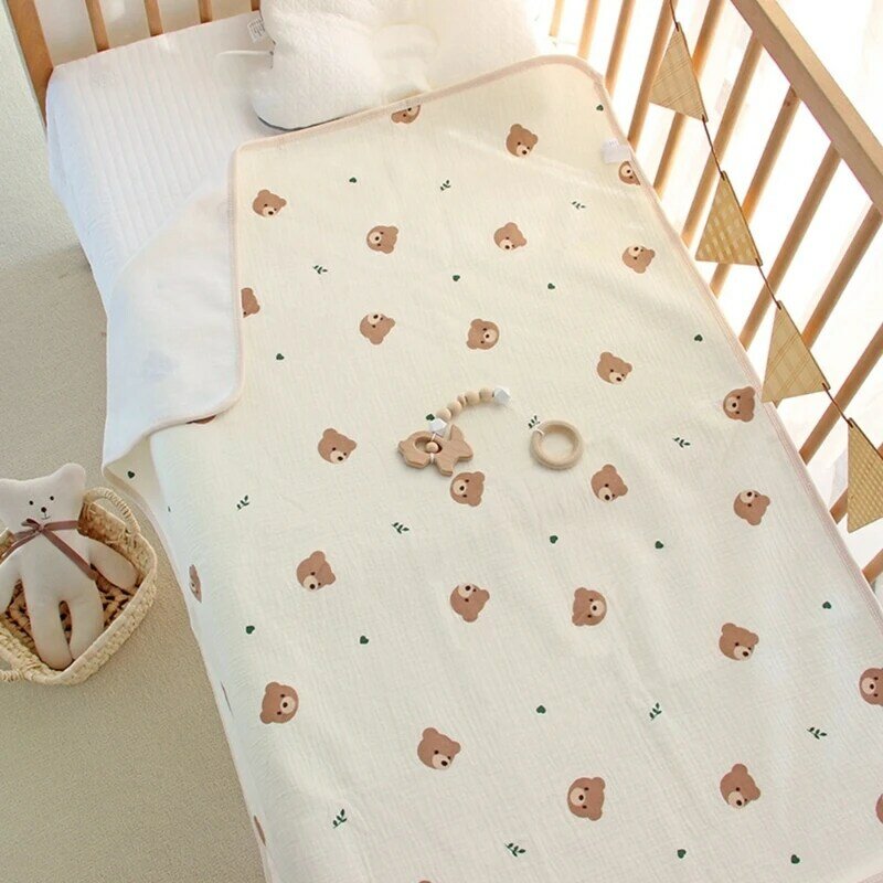 Protetor cama simples à prova d'água, tapete para troca fraldas, macio e absorvente, para recém-nascidos e crianças