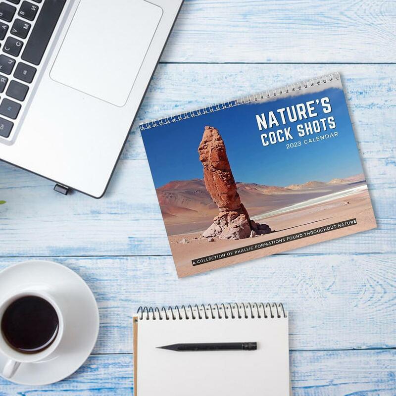 ネイチャーのコックショットカレンダー2023、天然オフィスの家の風景用品、面白い壁カレンダー、prank、クリスマスギフト、新しい、sc f9m5、2023