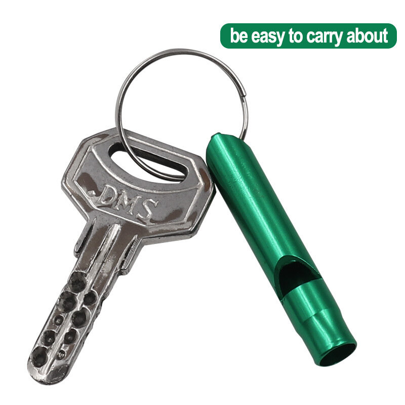 2Pcs Multifuncional Alumínio Emergency Survival Whistle Portátil Keychain Ferramentas ao ar livre Treinamento Whistle Camping Caminhadas