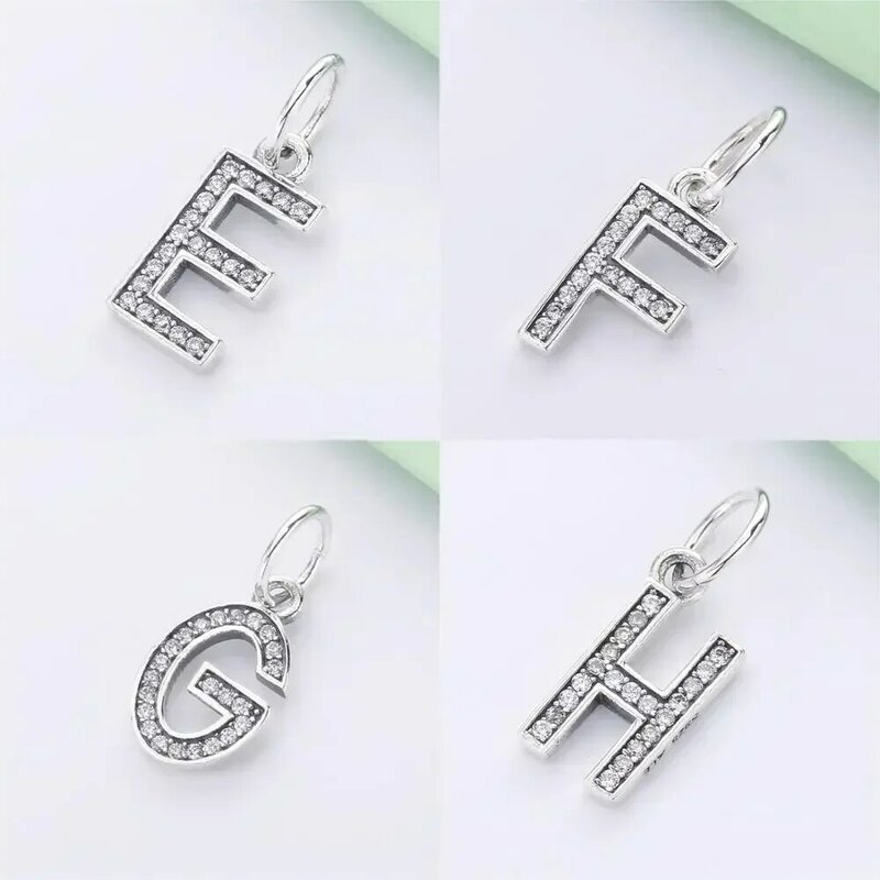 A-Z 100% 925 Sterling Silver, 26 English Letters, Suitable For Snake Pendant Bracelets, Gift Jewelry Accessories