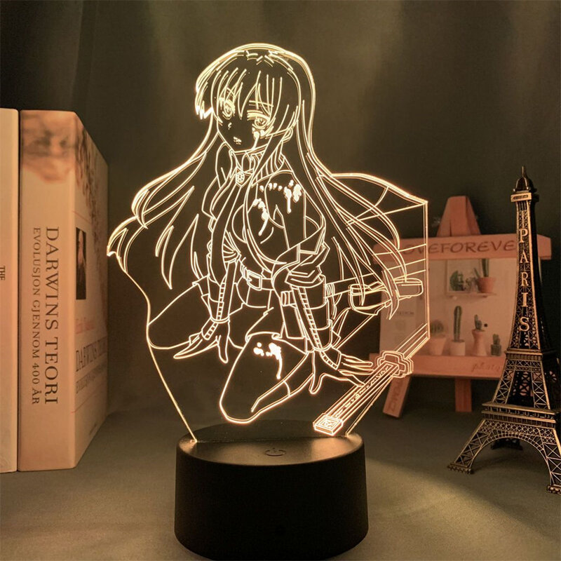 Светодиодная лампа 3D, ночник для сексуальных аниме девушек, акриловая Светодиодная лампа для спальни, декоративная лампа, подарок на день рождения, 7/16 цветов