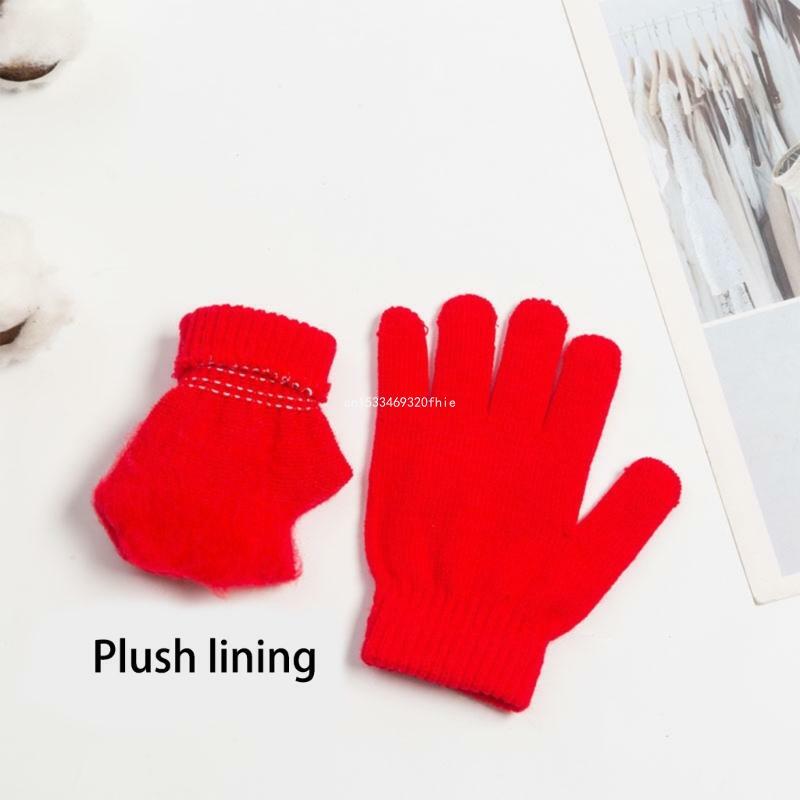 Găng tay dệt kim đầy đủ ngón tay Găng tay ấm áp mùa đông Găng tay trẻ sành điệu dành cho trẻ
