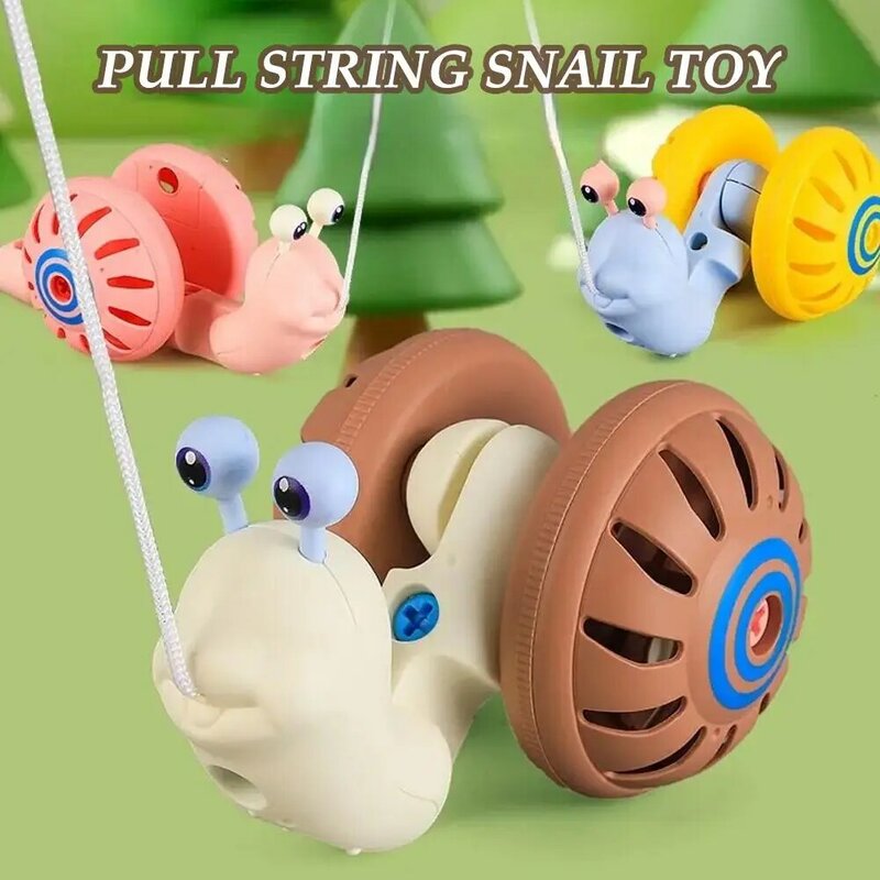 Pull String Snail Toy Children's Puzzle Assembly Toy Gifts Educational Learn Rope Baby Walk Toy Walking Early Outdoor To O8p0