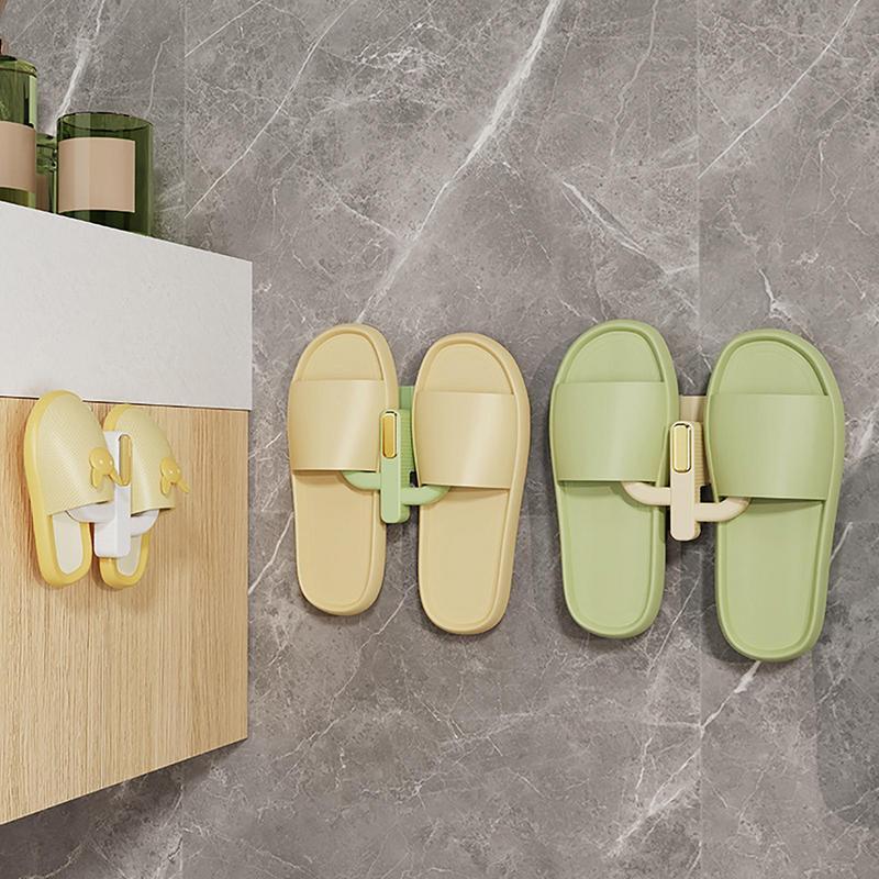 Soporte para colgar zapatos montado en la pared, organizador autoadhesivo para zapatos y toallas de baño