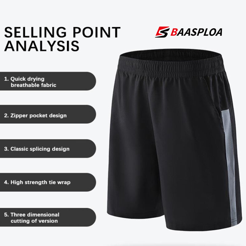Baasploa Mens Gym Training Shorts Men Sports Casual Clothing Fitness Workout Running Quick-Drying Compression Shorts Athletics