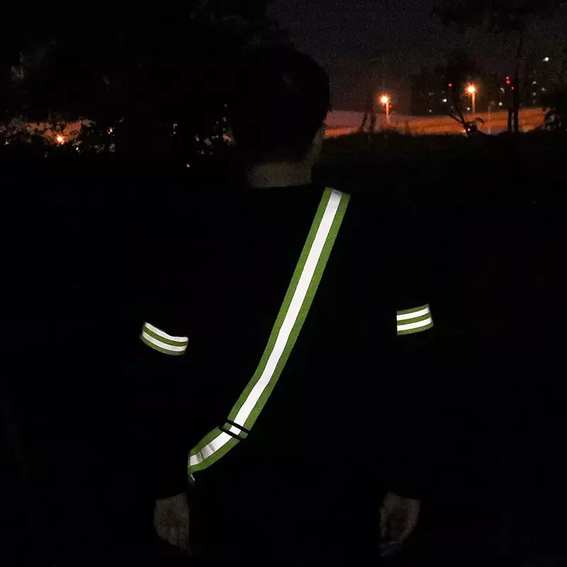 Tracolla di sicurezza riflettente cintura riflettente di sicurezza notturna regolabile ad alta visibilità con striscia elastica riflettente