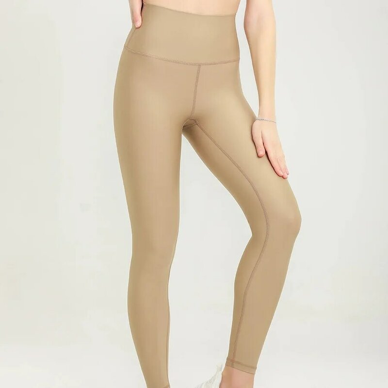Pantalones de yoga para mujer, Pantalón deportivo de cintura alta, respetuoso con la piel, color nude, Nacarado, nuevo estilo