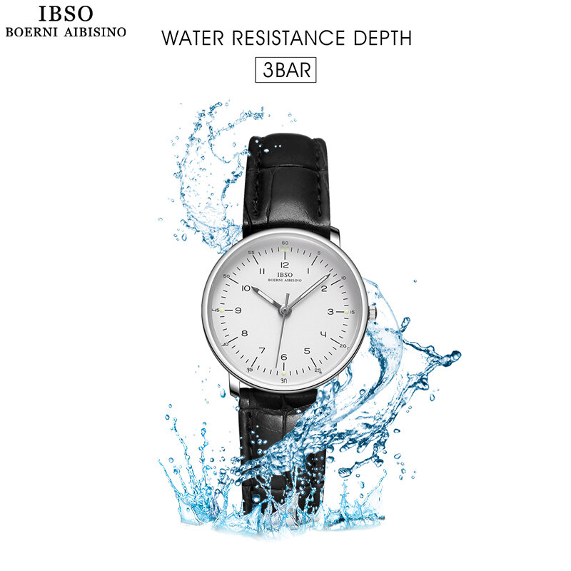 IBSO Новинка 2022 женские парные часы набор светящиеся кварцевые часы 3 АТМ водонепроницаемый ремешок из натуральной кожи лучшее качество подарки для влюбленных