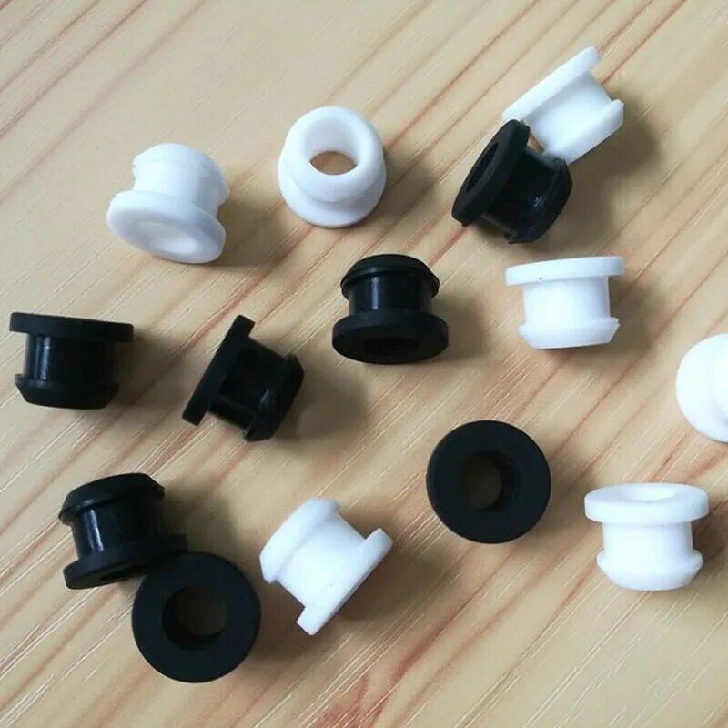 Black Rubber Silicone Grommets Snap on Through Hole Inserts Plug Wire Protector Ring Seal Rings 4.5mm-50.6mm
