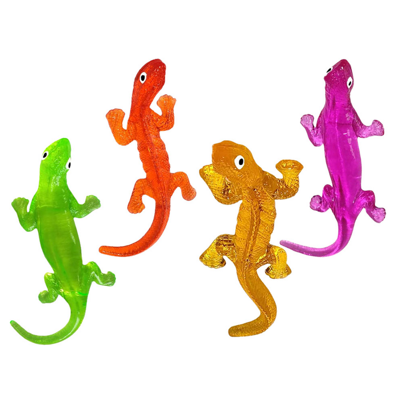 4 Pcs Lizard Toy Sticky Toys Stretch Playthings Figure Stretchy Lifelike Elastic Stress Reliever Realistic