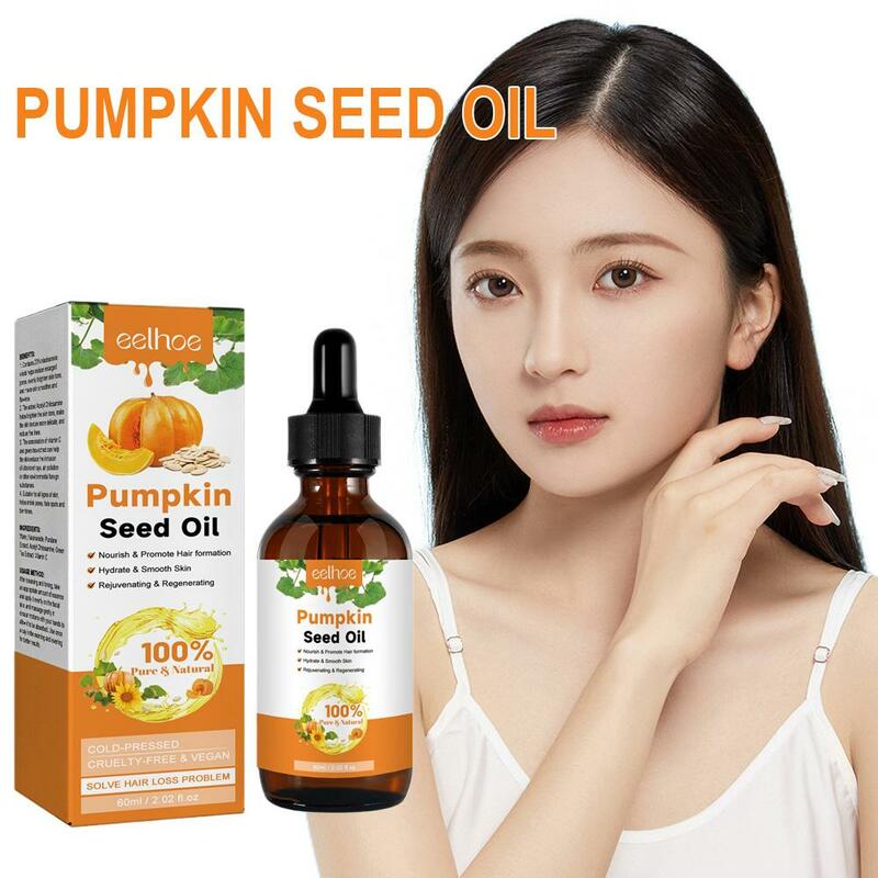 Pumpkin Seed Oil Essential Oil Nourishing Scalp Repaired Hair Prevent Loss Care Essence Hair Hair Damaged 60ml G2V4
