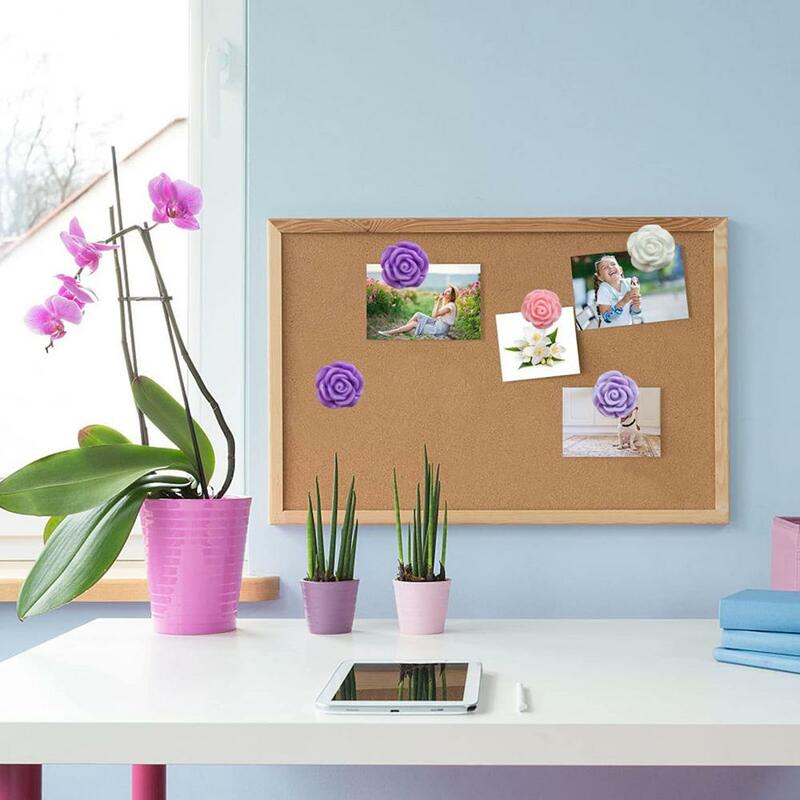 Chinchetas con forma de flor para tablones de anuncios, alfileres de resina con forma de flor, notas adhesivas, fotos y mapas, 40 piezas