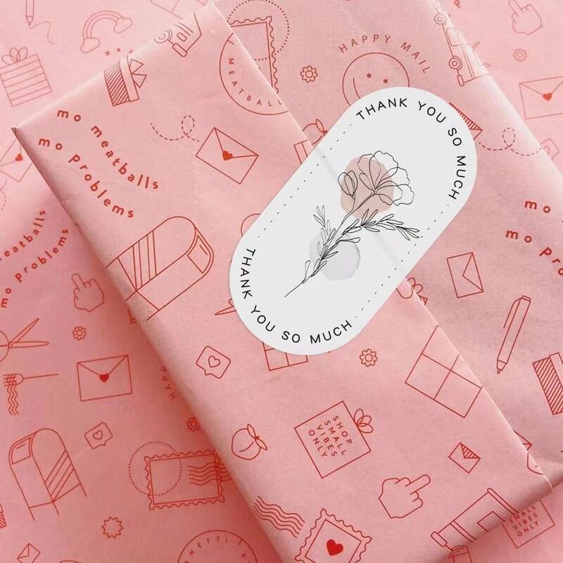 귀여운 꽃 스티커, 소기업 베이킹 케이크 디저트 포장 선물, 씰링 장식 라벨, 40-100 개