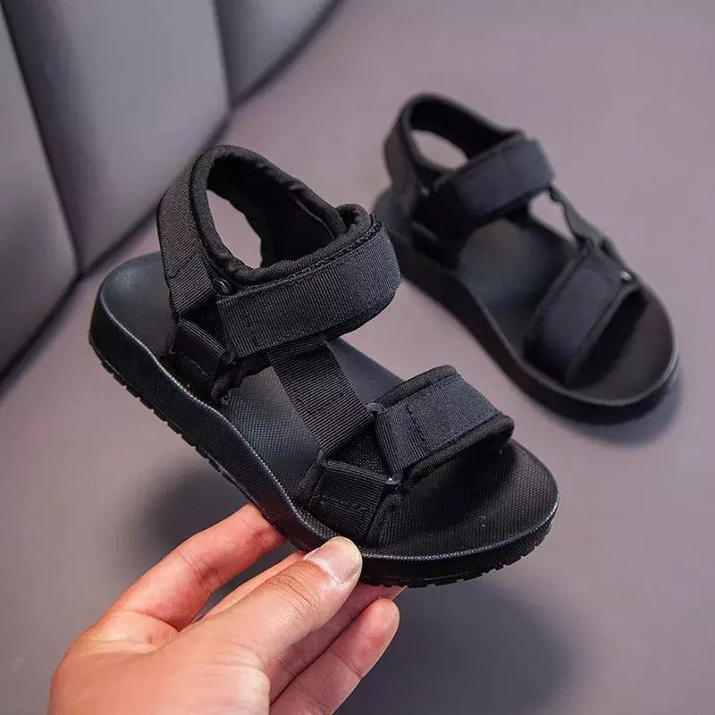 Children's Sandals Summer Casual Versatile Solid Color Beach Shoes for Boys&girls Weaving Straps Wear-resistant Simple Open Toe