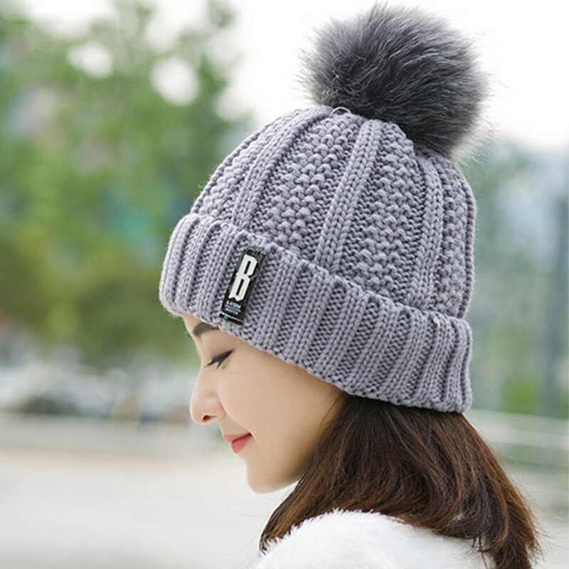 여성용 겨울 니트 스카프 모자 세트, 두껍고 따뜻한 스컬리 비니 모자, 솔리드 야외 스노우 라이딩 스키 보넷 모자, 소녀