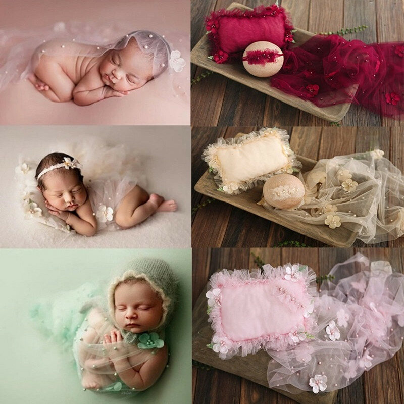 Accesorios de fotografía para recién nacido, manta envolvente, telón de fondo de malla para bebé, accesorios para estudio de fotografía