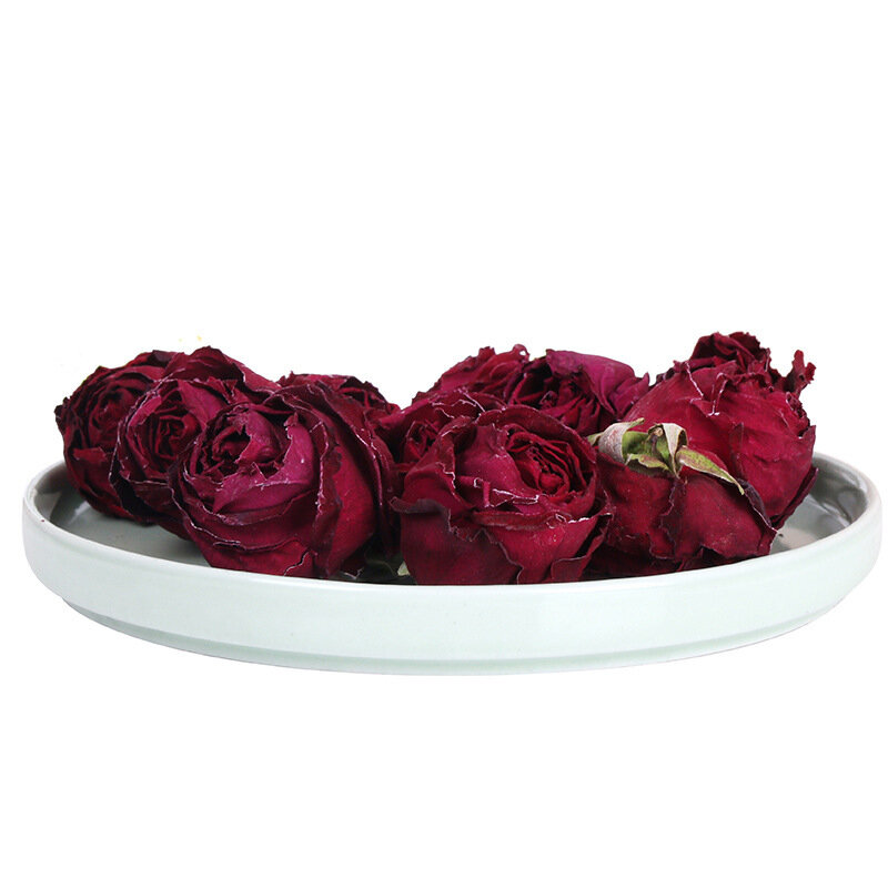 Flores de pétalos de rosa roja oscura, flores secas naturales, decoración de pasteles, Material hecho a mano, decoración de rosas