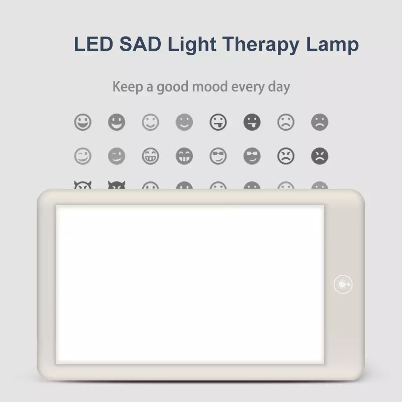 Controle ajustável Happy Mood Light, LED Daylight, SAD Light Therapy Lamp, 3 Modos de Brilho, Night Touch, portátil