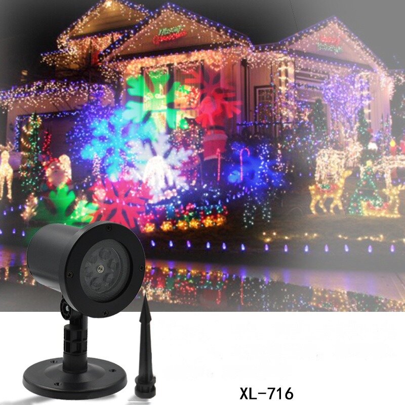 Outdoor impermeável LED Floor Lamp, Natal luz colorida, Snowflake projetor luz, luz de projeção branca, festivo e Natal