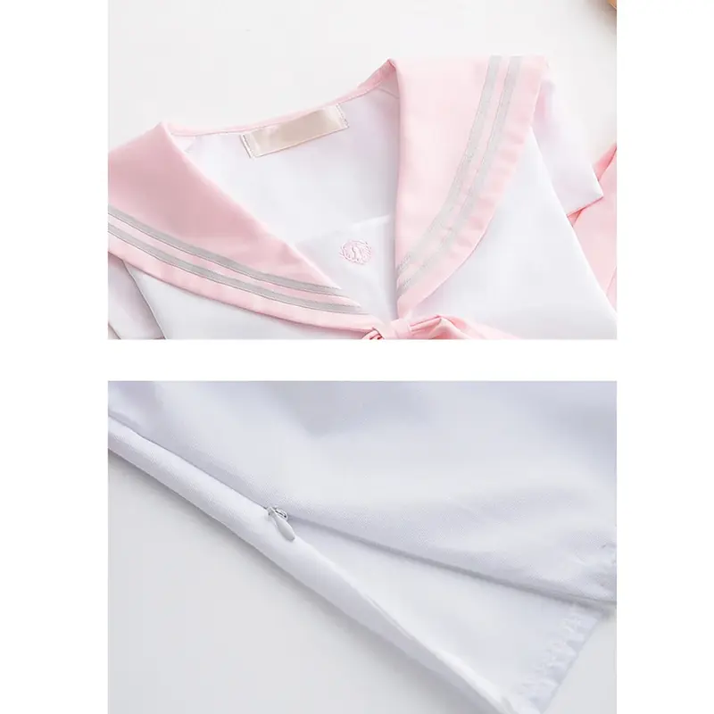 Uniforme escolar japonés rosa claro para mujer, falda JK, uniforme de clase, traje de marinero, traje de viento universitario, 2023