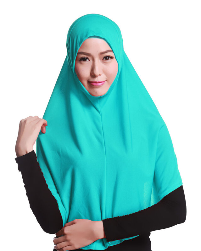 34 warna mode wanita katun Muslim jilbab syal Islami selendang Arab hiasan kepala Hijab instan satu potong Amira topi jilbab