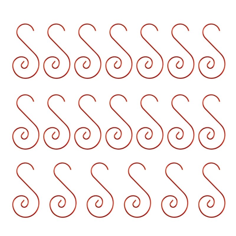 Набор из 20 крючков S-образной формы для рождественской елки, соединитель для колокольчиков