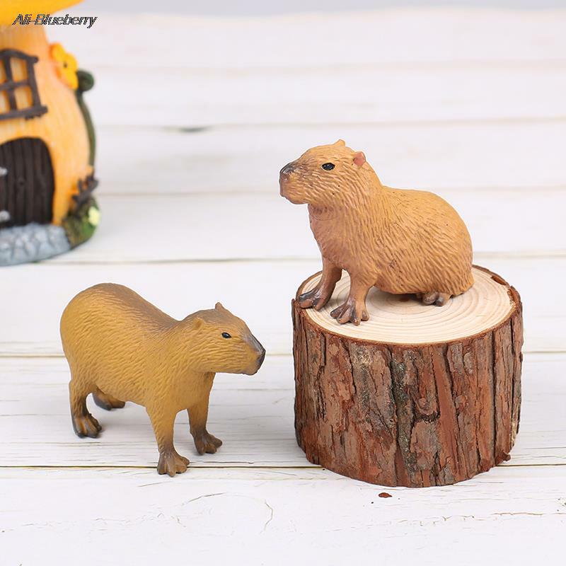 مجسمات حيوانات برية صغيرة لطيفة محاكاة جديدة مجسمات لشخصية Capybara مجموعة ألعاب أطفال هدايا