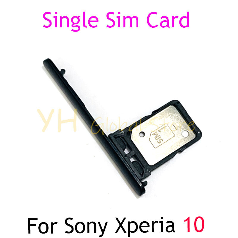 Dudukan baki Slot kartu Sim tunggal untuk Sony Xperia 10 suku cadang perbaikan soket pembaca kartu Sim