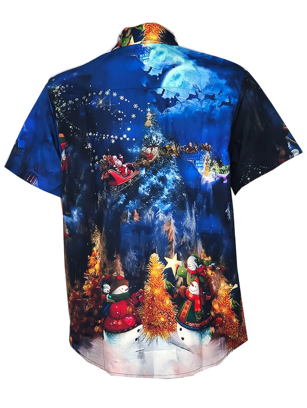 HDDHDHH Brand 3D Christmas Printed Spring/Summer Hawaiian Beach Shirts Men's Short-sleeved Casual T-Shirts Loose Tops