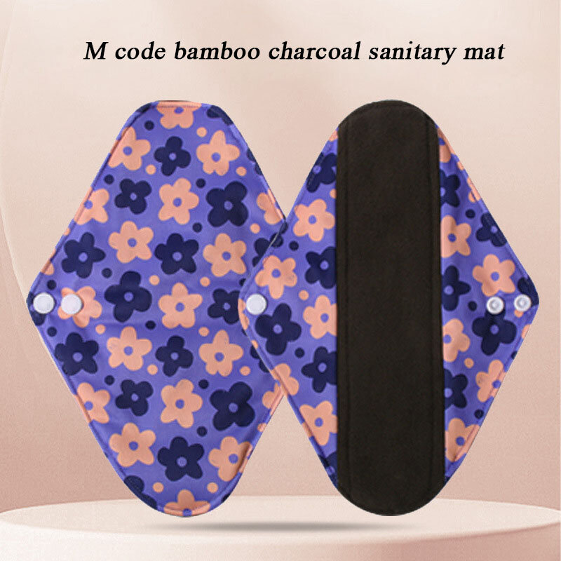 M Code Reusable Sanitary Towel Cloth Bamboo Charcoal Skin Friendly Breathable And Washable  Printed Sanitary Pad for Mom