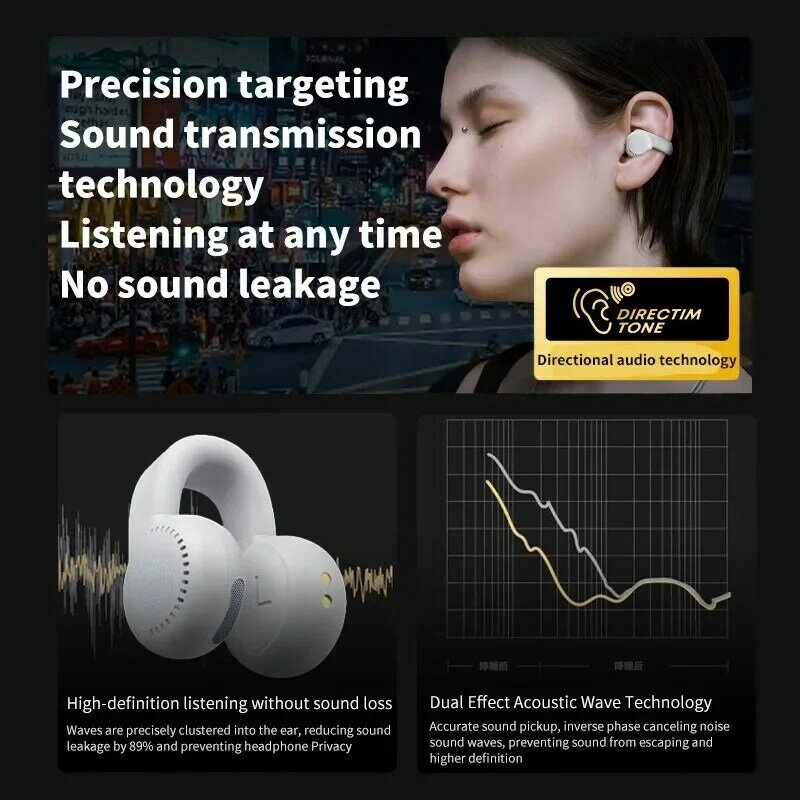 Xiaomi Mijia B5 OWS Clip-on Wireless Bluetooth Headphones Low Latency ENC Noise Cancelling Long Life Gaming Casual Headphones