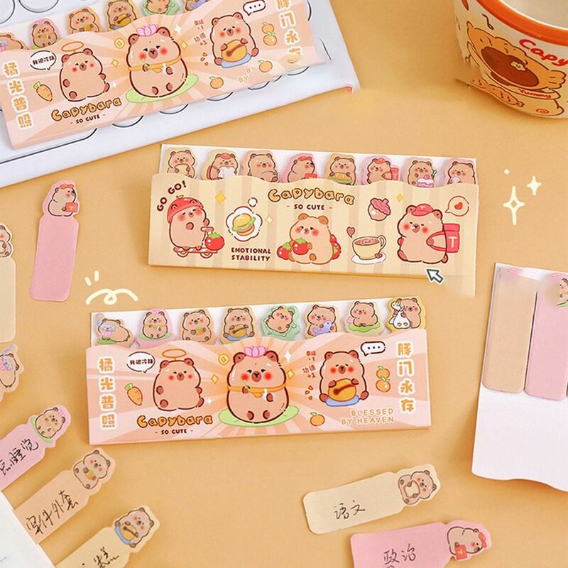 Cute Cartoon Capybara Index Tabs Self Adhesive Classify Files Flags Stationery Supplies