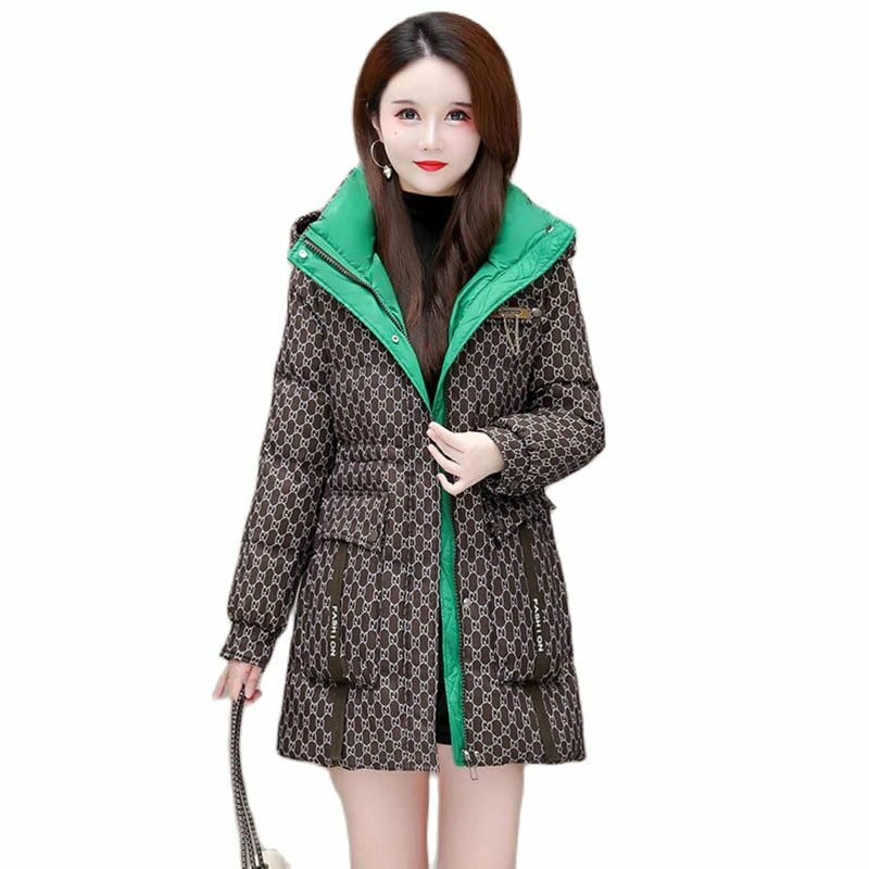 Женское длинное пуховое пальто, Свободное пальто в западном стиле на белом утином пуху, зима 2023