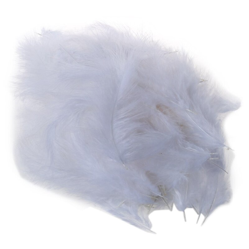 1000 X Fire Chicken Feather Pointed Tail Velvet Feathers 10-15Cm White