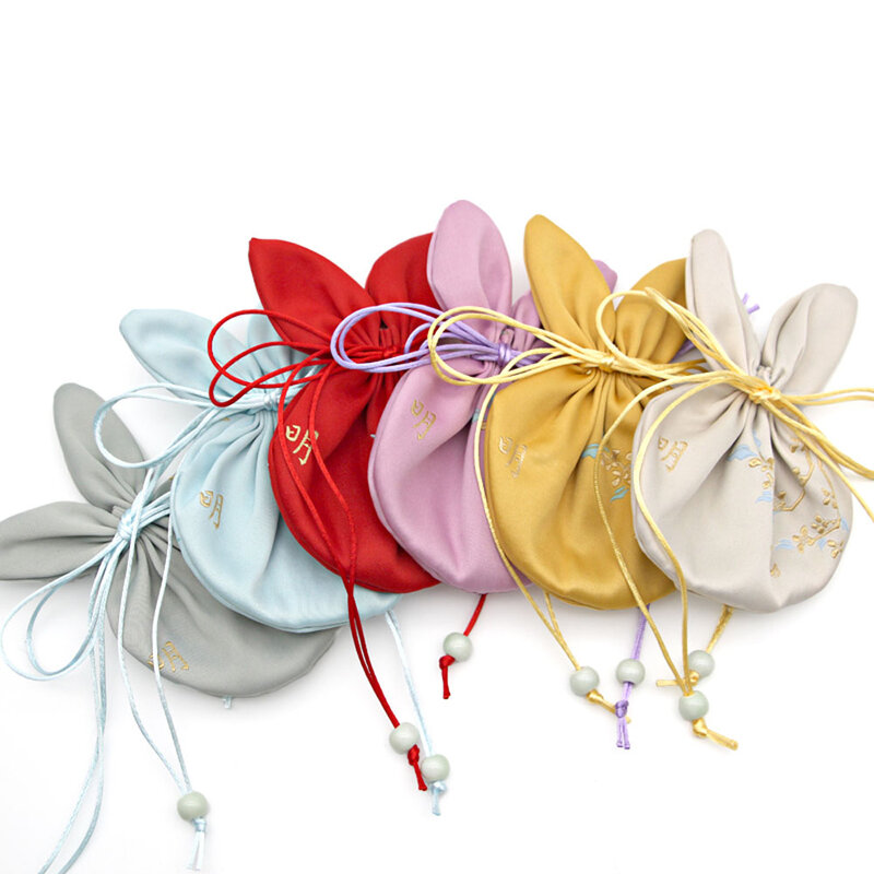 Nowe woreczki na biżuterię Organizer torebki podróżne klasyczne chiński haft Bunny Ears Style wesele torba do pakowania prezentów