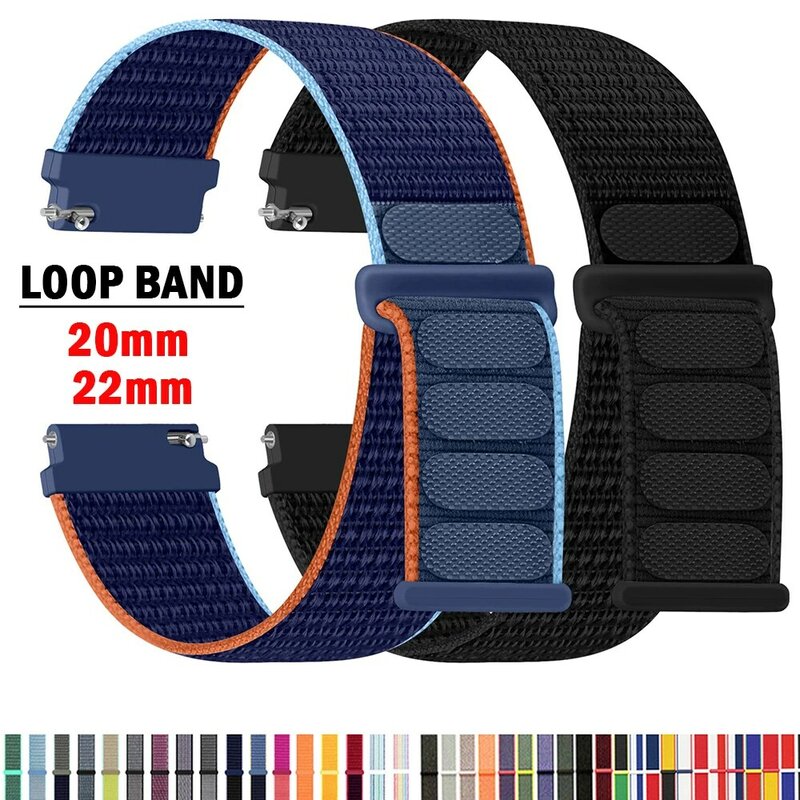 Nylon loop Band For Samsung Galaxy Watch 6/5/pro/4/Classic/active 2 43-47-44mm 20mm/22mm sport bracelet huawei gt 4/2/e/3 strap