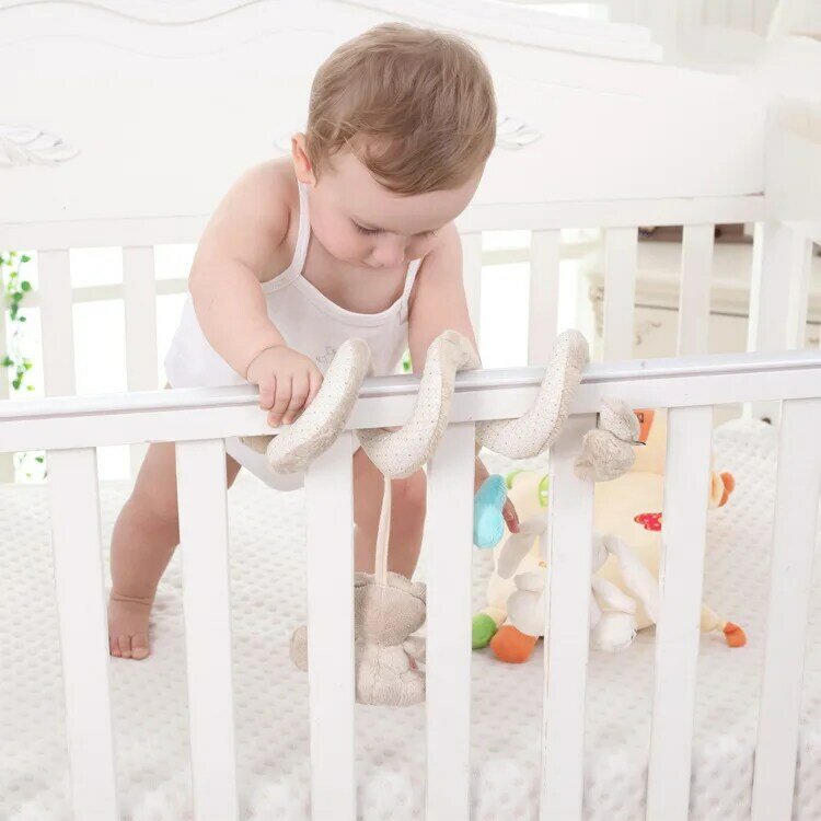 Brinquedos infantis, berço giratório em torno da cama, carrinho de brinquedo, torno de pendurar, móvel com chocalhos para bebês de 0-12 meses