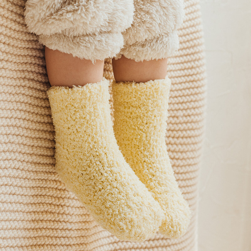 Winter Coral Fleece Children Socks Christmas Thick Warm Anti-slip Newborn Girls Boys Tube Socks Indoor Floor Socks For 0-5 Years